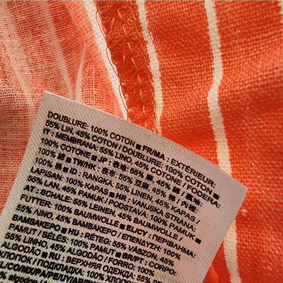 Gap linen cotton blend side pockets stripe dress - Picture 15 of 16